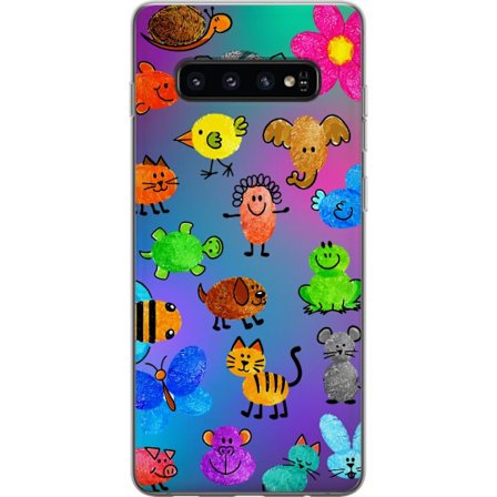 Kompatibelt Mobildeksel til Samsung Galaxy S10 Little Scribble Friends