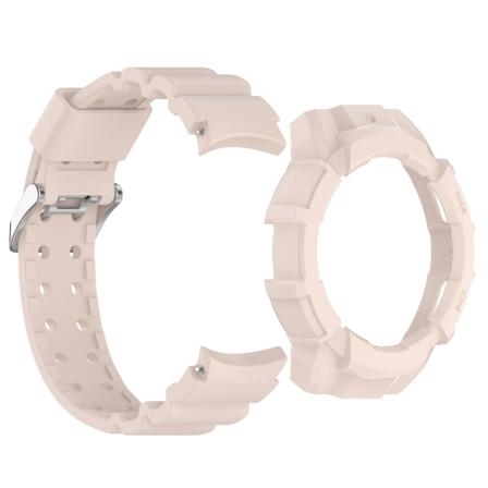 Armor silikone urrem med beskyttende etui til Samsung Galaxy Watch6 40mm Lyserød