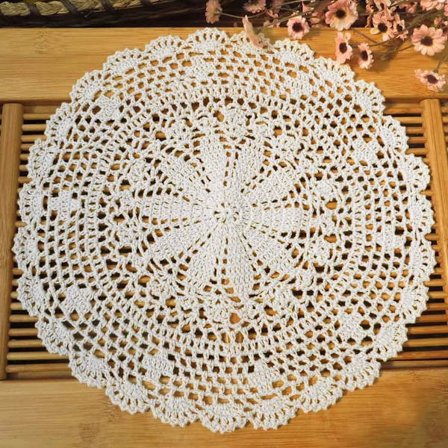 2 kpl käsintehtyjä virkattuja pitsiliinoja puuvillaa (valkoinen-2 kpl-35 cm-L) Valkoinen-2 kpl-35 cm-L