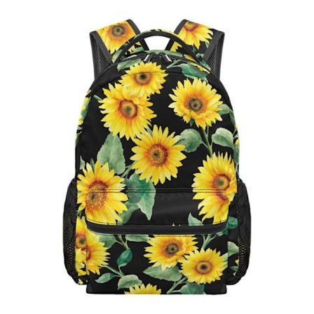 Ny Ny Oxford Klud 3D Solsikke Print Vandtæt Skoletaske Dame Rygsæk Laptop Rygsæk
