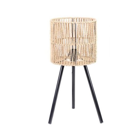 Lampa med stativ "Tina" - Beige/ svart - D 22 x 48 cm