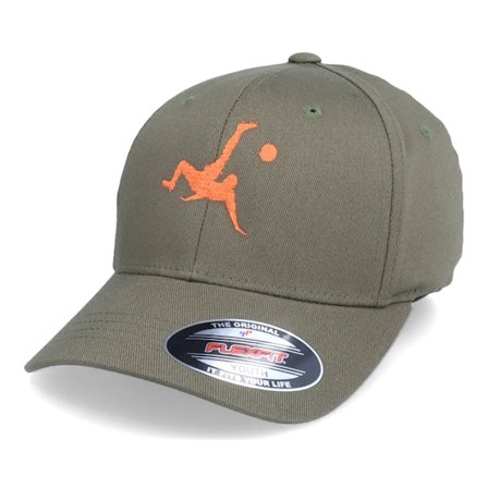 Forza - Groen flexfit Cap - Kids Football Bicycle Kick Olive Flexfit @ Hatstore