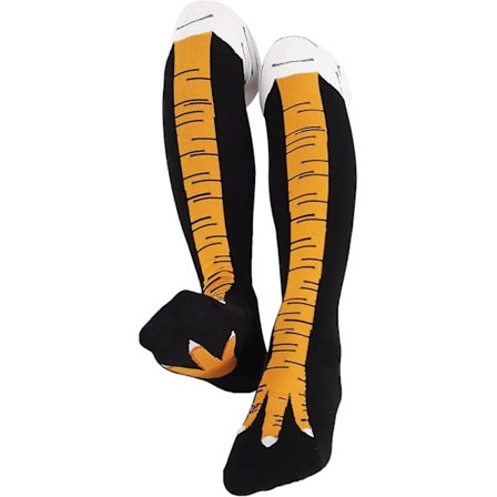 Skøre sjove kyllingelårsstrømper til kvinder og mænd, nyhed kyllingefødder strømper, White Elephant gaver til voksne, gag gaver - Gul