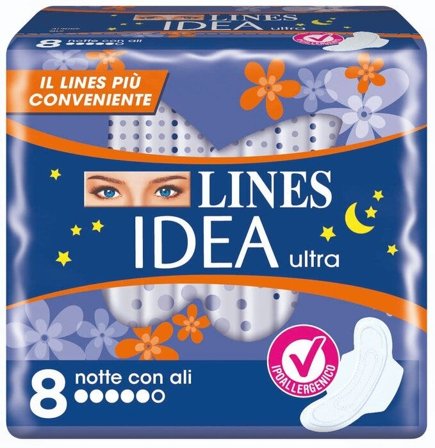 Lines Idea Ultra Notte con Ali 8 Assorbenti