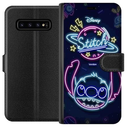 Samsung Galaxy S10 Tegnebogsetui Stitch Neon