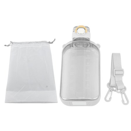 Platt vattenflaska 750ml Pc klar läcksäker bärbar smal sport vattenflaska med skala och bärrem för resor gym camping