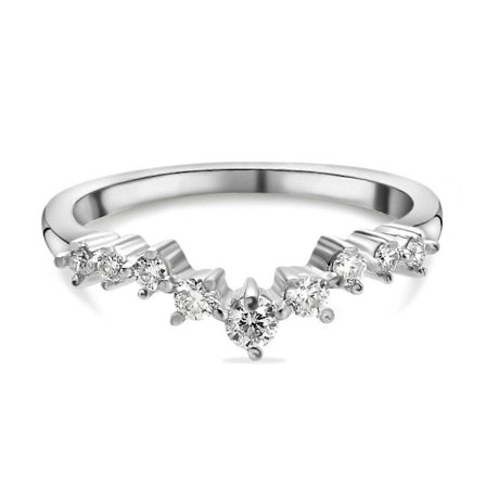 Moissanite Önskebensring för kvinnor i 925 Sterlingsilver, stiftinfattning i platinapläterad | Gulguldpläterad