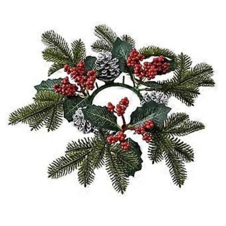 Ljusring Ljusstake Hållare Krans Ytterdörr Realistisk Handgjord Ljuskrans Ljusstake Krans för Vardagsrum Sovrum()