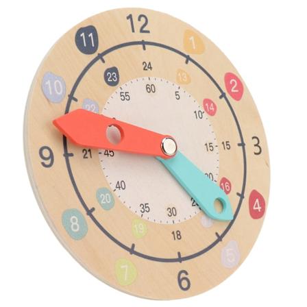 Oppimiskello 3 kerrosta Mielenkiintoinen pedagoginen komposiittipuu 15x15cm Söpö tyyli Lasten opetuskellon lelu