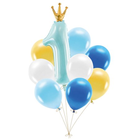 Ballonsæt 1 år Blå 9-pak