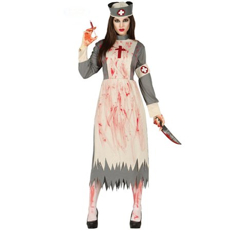 Retro Zombie Sygeplejerske Kostume Dame_Billige Gaver L (42-44)