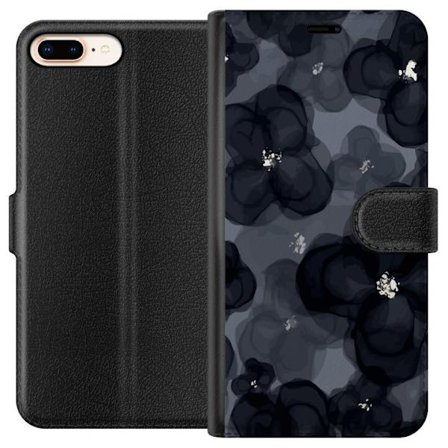 Yhteensopiva Lompakkokotelo Apple Apple iPhone 7 Plus Abstrakti tummanvärisellä kukkakuviolla, jossa on elegantti ja dramaattinen tunnelma