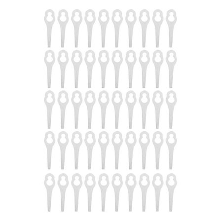 50 stk. Græstrimmer Plastikblade Plæneklipper Dele til BOSCH ALM 28 30[YJD] Hvid