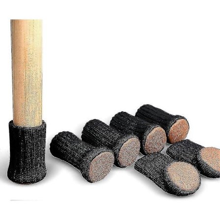 Stolbensokker Høy Elastisk Møbel Sklisikre Stolbensokker Svart 24 stk