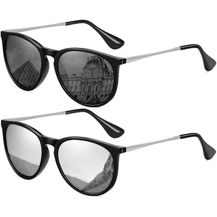 Solbriller Dame Herre Vintage Polariserte Retro Solbriller Dame Solbriller Runde Klassisk UV-beskyttelse