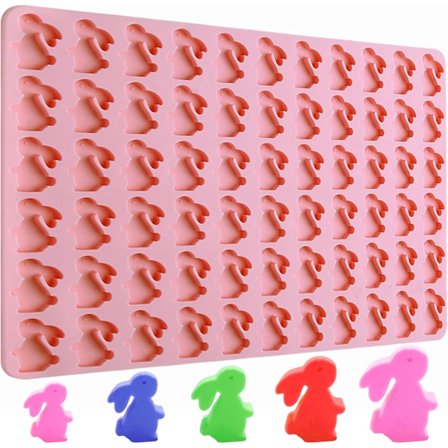 Små Kanin Silikonformar för Godis Gummy Choklad, Påskformar, Kanin Silikonform med Skrapa (kanin)