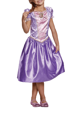 Disney Princess klänning Rapunzel (XS) Utklädnad Unisex 3-4 år