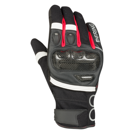 Rękawice Motocyklowe Bering Raid Czarny/Złamany Biały/Czerwony M