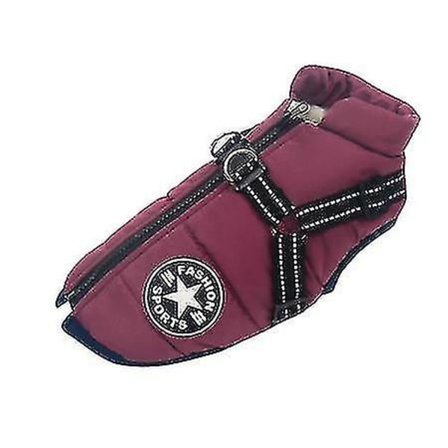 Stor hundjacka med sele Vintervarma hundkläder Vattentät