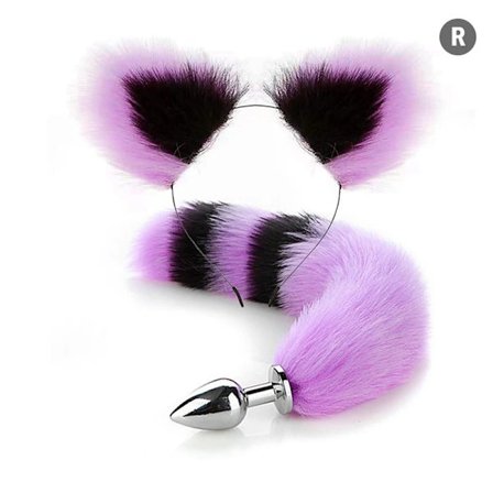 Sexig Räv Metall Svansplugg med Hårsvans Set för Par Cosplay