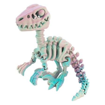 Lys Sterk Farge 3D-Print Dinosaur Skjelett Modell Figur Med Fleksible Ledd Flott For Samlere Og Unik Gavebruk Flerfarget
