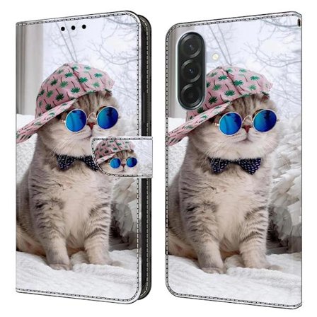 Samsung Galaxy A16 5G / A16 4G Etui med pung Mønster print Stand Leather Flip Phone Cover - Hat Kat