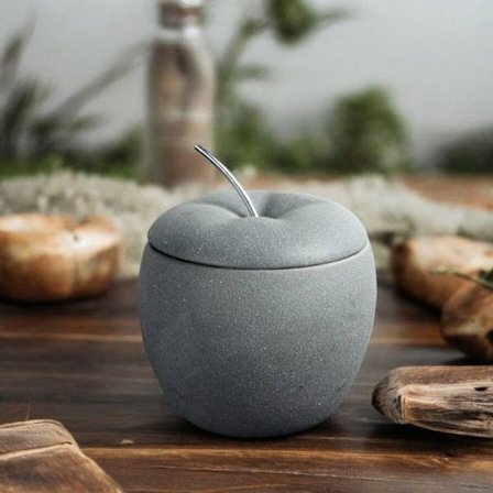 Doftljus Äpple av Kärlek - Vaxbrännare med Doft - Luktgenerator - Cementstearinljushållare - Höjd: 12 cm - Zen'Arôme