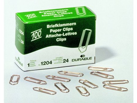 Durable Pappersklämmor, 26 mm, kopparbeläggning 100/fp - Lyreco - Kontorsmaterial - Till skrivbordet - Gem