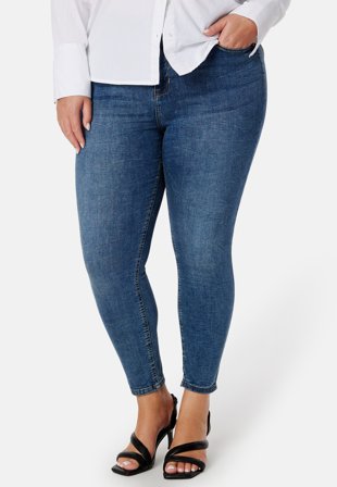 BUBBLEROOM Sandy Highwaist Superstretch Medium blue Klær