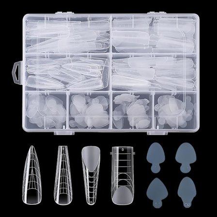 Dobbel Negleformer, 288 stk Gel Negler Forlengelsesform Negleforlengelsestips Full Dekning Akryl Negleformer Neglekunst Manikyrverktøy