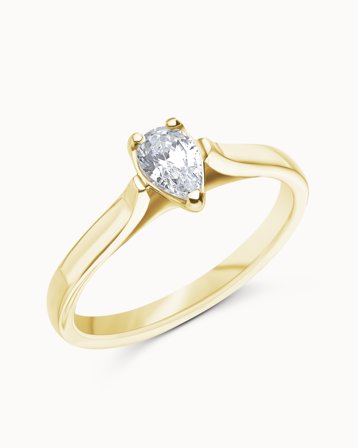 Alexia Förlovningsring 18K Gulguld med Naturlig Päronslipad Diamant