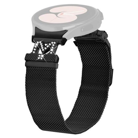 Metallarmband med snabbkoppling Samsung Galaxy Watch 5 Pro / 5 / 5 Active / 4 / 4 Active / 4 Classic Klockarmband M-Style - Svart