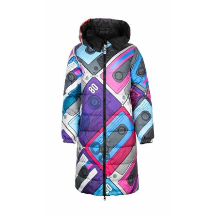 ICE Play, Winter Jackets Blauw, Dames, Maat:M,polyester,grafisch patroon