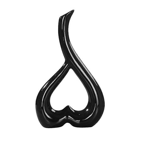 1 st Keramisk Blomsterbehållare Hjärtformad Prydnad Blomvas Keramisk Dekoration Heminredning (Svart)