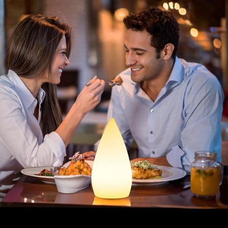 Ladattava Langaton LED-Pöytävalaisin, IP54 Pisaranmuotoinen Saunavalo Himmennettävä