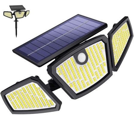 Vanntett Solar drevet Utendørs Lys Bevegelse Sensor 2000LM 350 LED