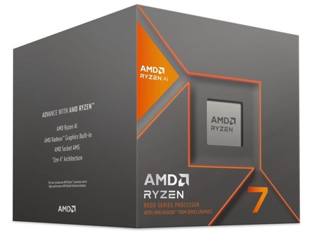 AMD Ryzen 7 8700G AI AM5, 8 kjerner, 16 tråder, 4.2GHz - 5.1GHz, 24MB Cache, DDR5, PCIe 5.0, 65W TDP, Radeon 780M, Wraith Stealth-kjøler