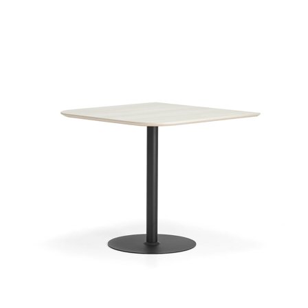 Bar table METRIC, rounded corners, 1000x1000x900 mm, black/ash