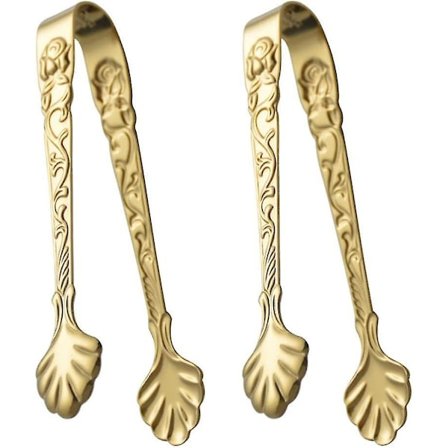 Isklype Sukkerlype Vintage Rustfritt Stål Mini Serverings Appetizers Tenger Klips Klemme Med Preget Mønster For Fest Kaffe Te Vin Bar Isklype