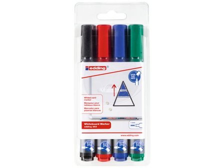 EDDING Whiteboardpenna 363 snedskuren spets 1–5mm 4/fp - Lyreco - Kontorsmaterial - Pennor - Whiteboardpennor - Skuren spets