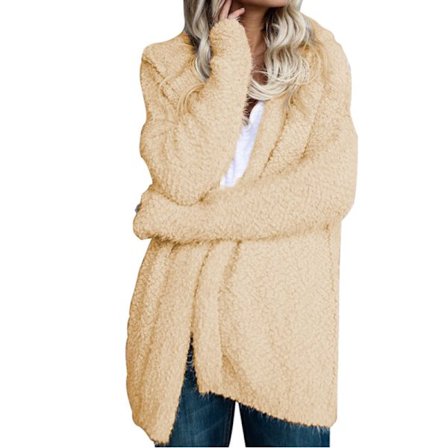 Damrock Cardigan Fleece Hoodie Tunn Lös Jacka Kaki