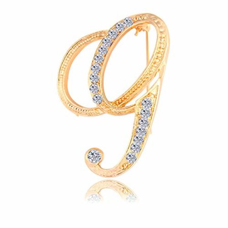 Brev Brosje Pins Initial Rhinestone Brosje for Kvinner Håndverk Gull A-Z