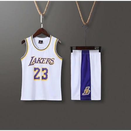 Lakers #23 Lebron James Jersey No.23 Koripalloasusetti Barn Keltainen L (140-150cm) Valkoinen M (130-140cm)