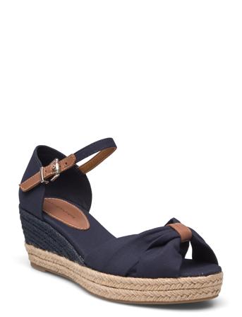 Basic Open Toe Mid Wedge Blue Tommy Hilfiger