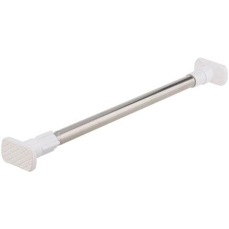 Teleskopisk brusehovedstang, mellemstort rustfrit stålstang, ingen huller, gardinstænger, skabsskinner, moderne bruseforhængsstænger (50-80cm)