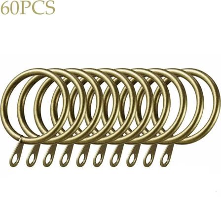Metallgardineringar, Hängande Krokar för Gardiner, Stänger, Stång Voile, Tunga Ringar, 6 st, 96 st brass-60PCS