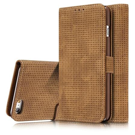 Retro deksel med lommebok i PU-skinn til iPhone 6/6S Brun