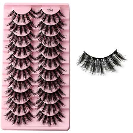 Nya fransar Mink Lösögonfransar Naturligt utseende Wispy Clear lash and Falska ögonfransar Fluffiga 3D Curly Strip Cat Eye Fransar