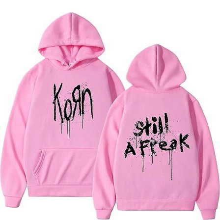 Korn Music Concert Rock Band World Tour Hoodie Menn Kvinner Hip Hop Oversized Genser Vintage Metal Gothic Hoodies Streetwear