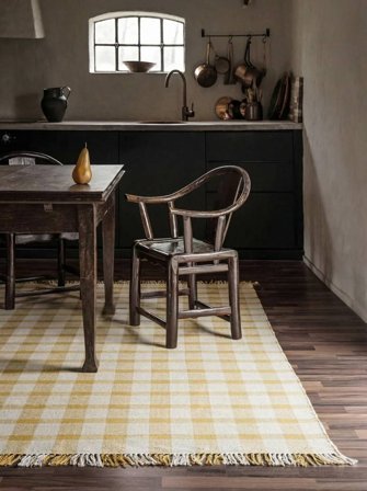 Large Haven Rug - Mustard Yellow/Natural White 250X350 Rustic Style